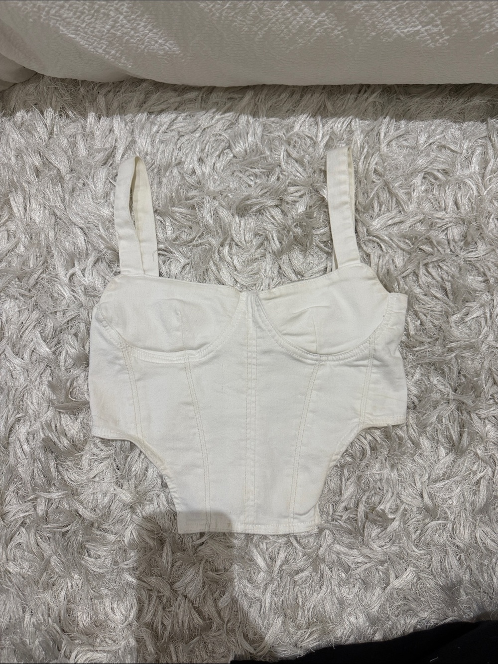ZARA Cream Structured Bustier Crop Top